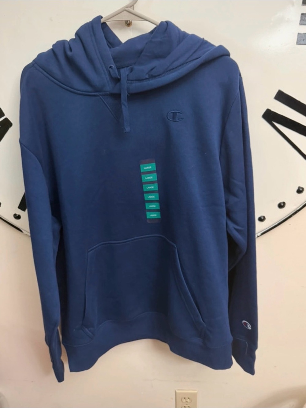 Champion Men's Blue Pullover Hoodie with Subtle Logo